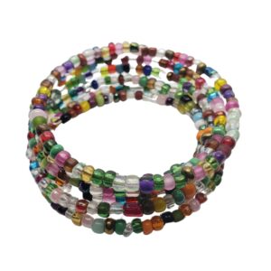 brown-tan beads-large-brown-striped-beads-bracelet