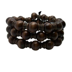 brown-beads-bronze-accents-bracelet