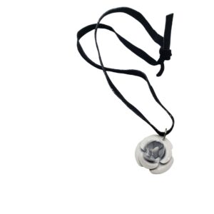 black-leather-cord-white-flower-charm-necklace